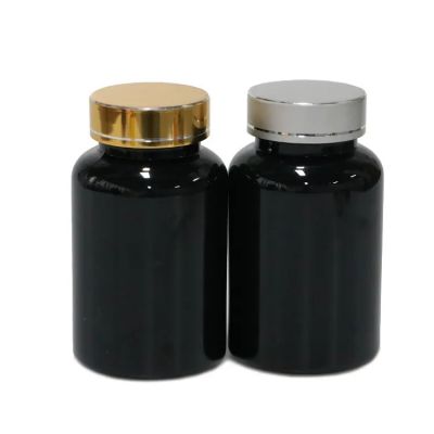 Wholesale 120ml Healthcare Black Bottle Empty Supplement Capsule Bottle With colored Lid