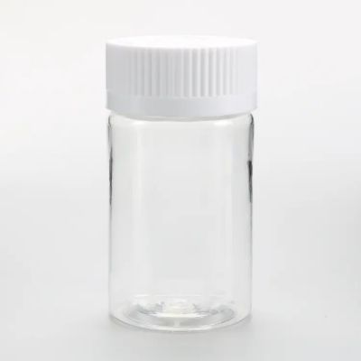 shape plastic bottle for pills/health care/vitamin 40ml transparent red with child resist cap
