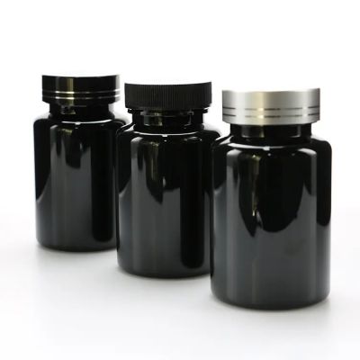 150 ml 500ml plastic pill bottle for sale amber black flip top pet jar