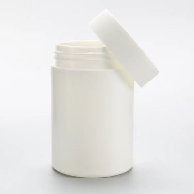 200cc HDPE Grade White Vitamin Plastic Bottle with CRC lids for Pills and Capsule