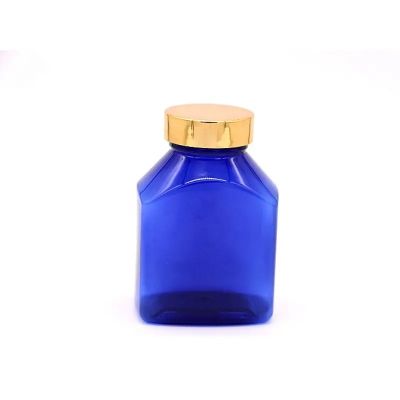 PET healthcare products packaging bottle plastic capsule vc bottle with electroplated cover special shape bottle for pills