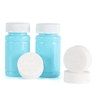 Custom Cheap Pet Capsule Container 100ml Sky Blue Empty Supplement Vitamin Capsule Pill Plastic Bottle For Packaging