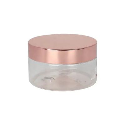 manufacturers jar metal lid glass cosmetic jar with rose gold lids