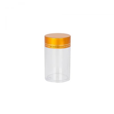 Plastic Jar With Aluminum Lid For medicine Clear Pet medicine Bottle With Silver Lid