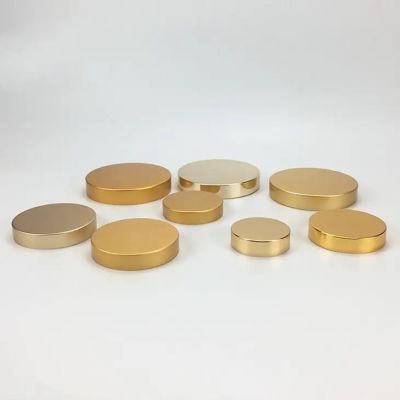 Customized 56/400 58/400 70/400 89/400 shiny Gold aluminum plastic lid for Medicine pill bottles