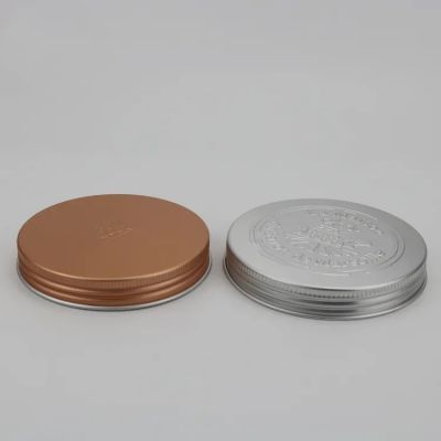 large size 100mm 110mm 118mm embossed logo silver screw cap aluminum lids for cans