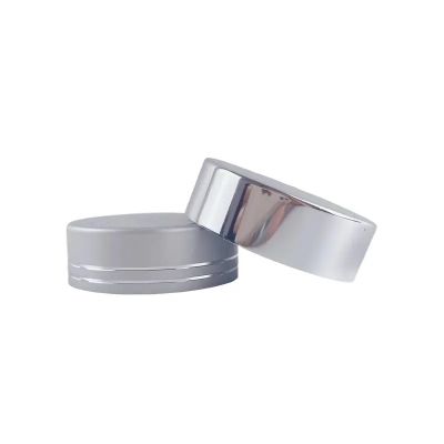 free sample aluminum screw cosmetic jar lid 40 mm matte silver metal lid sliver secant accept logo printing cream jar cap