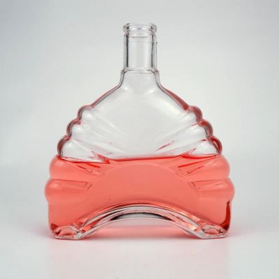 Creative 750ml Unique Design Arch Shape Clear Glass Wine Bottle Whiskey Xo Brandy Bottle