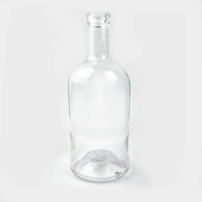 750ml vodka spirit glass wine bottle empty bottle 700ml 500ml transparent round rum glass bottle