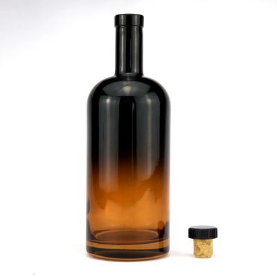 700ml Black Amber Glass Wine Bottle Printing Brown Wine Bottle 750ml glass bottle for liquor