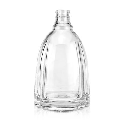 Corrugated glass bottle Classic Design 500ml Stripes Clear liquor beverage Diffuser Glass Bottles For Home Decoration