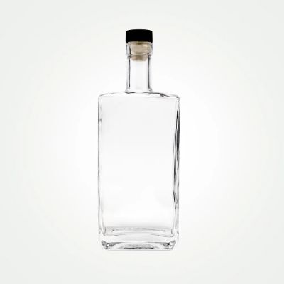 Thick 500ml 700ml 750ml rectangular glass rum gin whiskey tequila vodka brandy bottle custom liquor wine bottle