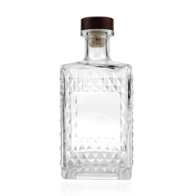 Vodka Glass Bottles Alcoholic Whisky Square 750ml 500ml empty glass bottles for liquid
