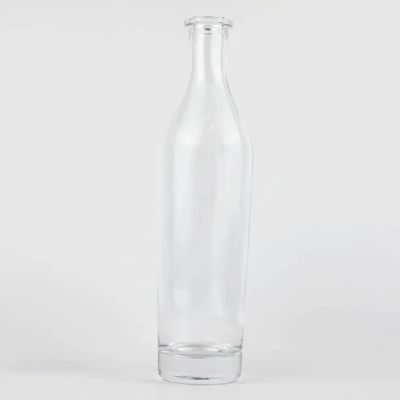 Liquor Bottle Factory Supplier flask shape with cork stopper for vodka whisky gin rum 500ml 700ml 750ml glass bottle