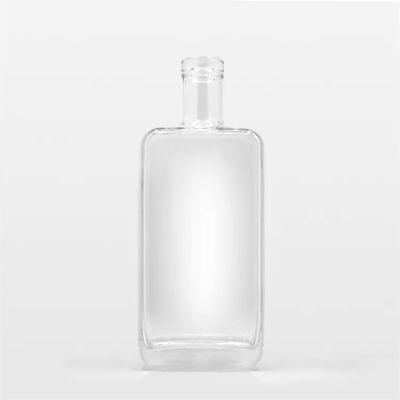 Best Selling Unique Design 750ml Custom Logo Wholesale Square glass liquor liqueur bottle