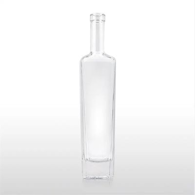 Unique Design Custom Label Thick Bottom Frosted Glass Nordic Bottle Square Shape 500ml Vodka