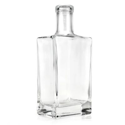 Empty Super Flint Cube Rectangular Glass Spirit Bottle Square Glass Whisky Vodka Bottle 700ml Square Glass Bottle