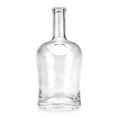 Wholesale Price Crystal Transparent 750Ml Glass Liquor Bottles With Corks Spirit Gin Brandy Glass Bottle