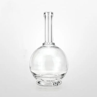 100ml 500ml 750ml High End Round Ball Luxury Transparent Glass Liquor Wine Juice Bottle with cork