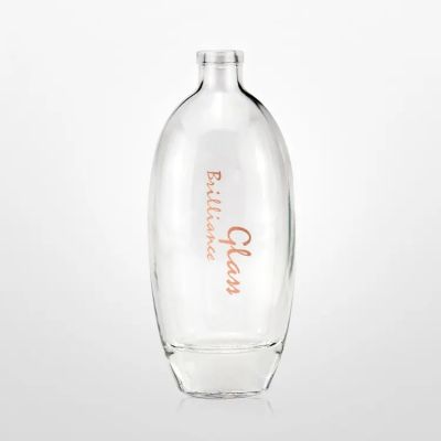 High Quality 750ml 500ml Transparent Flint Glass Liquor Bottle for Vodka Whisky Gin Spirits with Metal Screw Lid