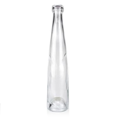 Wholesale custom 300ml wine glass bottle 375ml 500ml whiskey liquor shaped vodka glass bottle