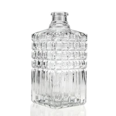 500ml Custom Square Glass 700ml Gin Spirit 750ml Whiskey Vodka Bottle Glass rum spirit glass bottle Liquor Bottles