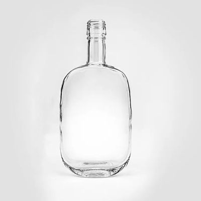 empty high quality cylinder transparent glass rum bottle packing 750ml glass bottle for liquor with cap