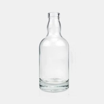 500ml Round shape clear brandy 700ml glass wine bottle with cork