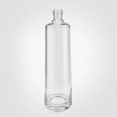 Unique 750ml Shaped Glass Bottle Glass Beverage 100ml Bottle Dark Rum 250ml bottle with cork Cap