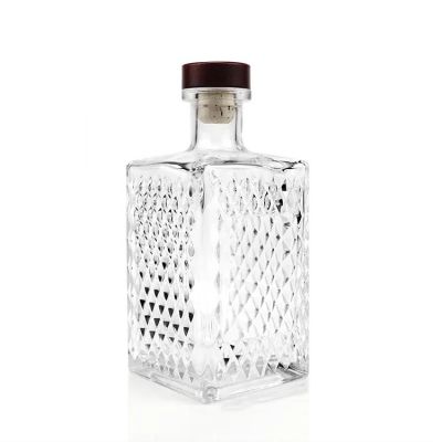 Whiskey Gin Vodka 500 ml 700 ml 750 ml Glass Beverage Bottle with wooden Cap