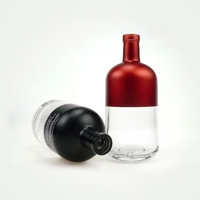 Customized 700ml spirit gin whisky 750ml vodka brandy liquor 500ml clear glass bottle with cork