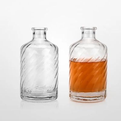 Custom design 500ml round glass wine bottle liquor 700ml alcohol drinking glass bottle