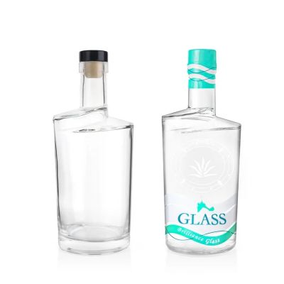 700 ml 750 ml round shape special shoulder glass vodka gin bottle for liquor packaging