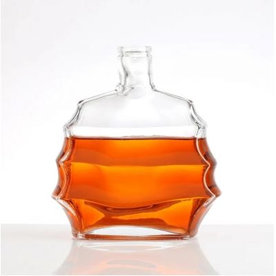 Custom Transparent Empty 500ml Flint Glass Liquor Wine Whisky Vodka Tequila Bottle