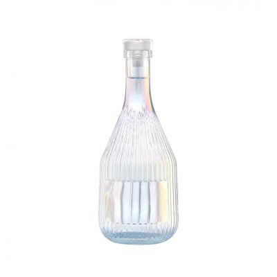 Wholesale Round Clear Empty 300ml 500ml Vodka Spirit Bottle Gin Liquor Glass Bottle With Cork