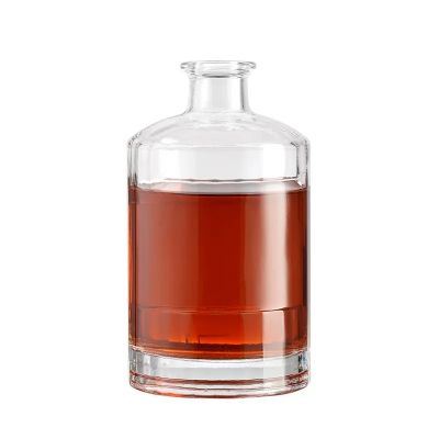 Clear round Shape Glass Bottle 500ml 750ml Whisky Brandy Liquor Xo Wine Glass Bottle