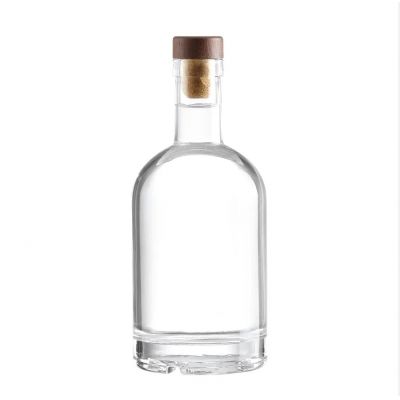 Custom Vodka Whisky Gin Liquor Round Clear 375ml 500ml 750ml 1000ml Wine Bottle Glass Bottle