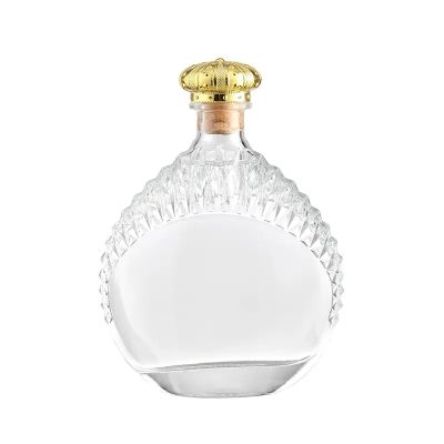 Luxury 375ml 500ml Whiskey vodka brandy spirits glass bottles With Cork