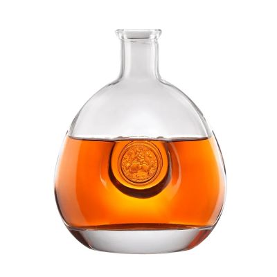 500ml 750ml 1000ml Whiskey Tequila Vodka High quality contoured glass bottle with cork