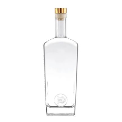 500ml 750ml square ultra flint transparent whiskey vodka tequila glass bottle