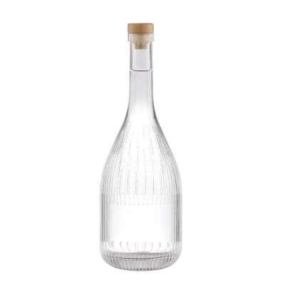 Customized 750ml silkscreen printing logo extra flint transparent spirits liquor vodka brandy whisky glass wine bottles