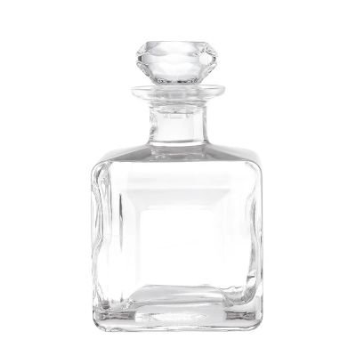 short square glass bottle with glass cap