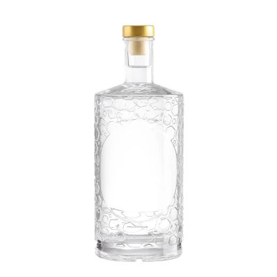 750ml 1000ml Transparent Round Empty Flint Glass Liquor Wine Whisky Vodka Tequila Bottle