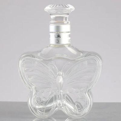 Hot Sell High Capacity Butterfly 1L Glass Bottle With Polymer Cap