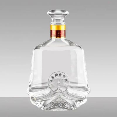 Fashion Design British Standard Clear Transparent Brandy Glass Bottle With Lid