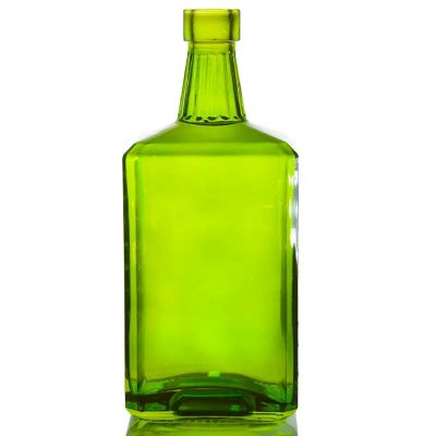 Custom Dark Green Glass Bottles With Logo Engraved For Vodka Whiskey Spirits