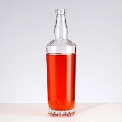 Custom High Quality empty round 5cl shaped tequila vodka whiskey 50ml 700ml 1000ml glass liquor bottles whisky bottle 750ml
