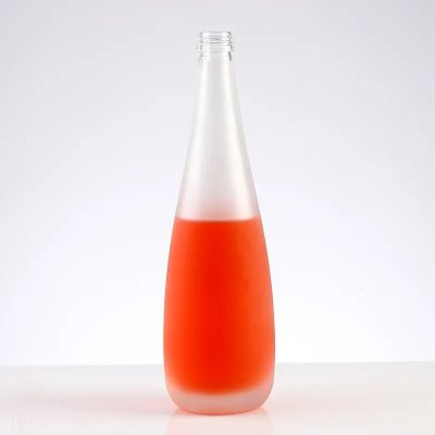 High quality frosted 300ml 500ml long neck wine beverage glass bottle spirits rum glass bottles