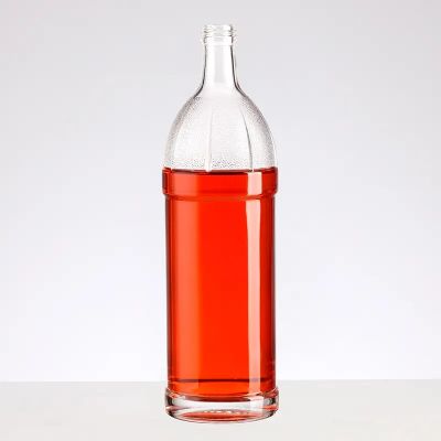 Factory direct sales wholesale customized logo empty glass wine bottle beverage bottle water bottle with lid
