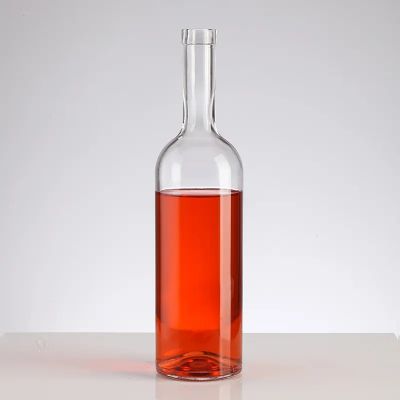 Made in China high quality glass 750ml wine bottle transparent glass bottle red wine